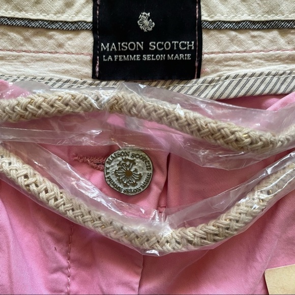 Madison Scotch of Scotch & Soda Pink Low Rise Mini Shorts w/Rope Belt NWT Sz.27 - Picture 3 of 10